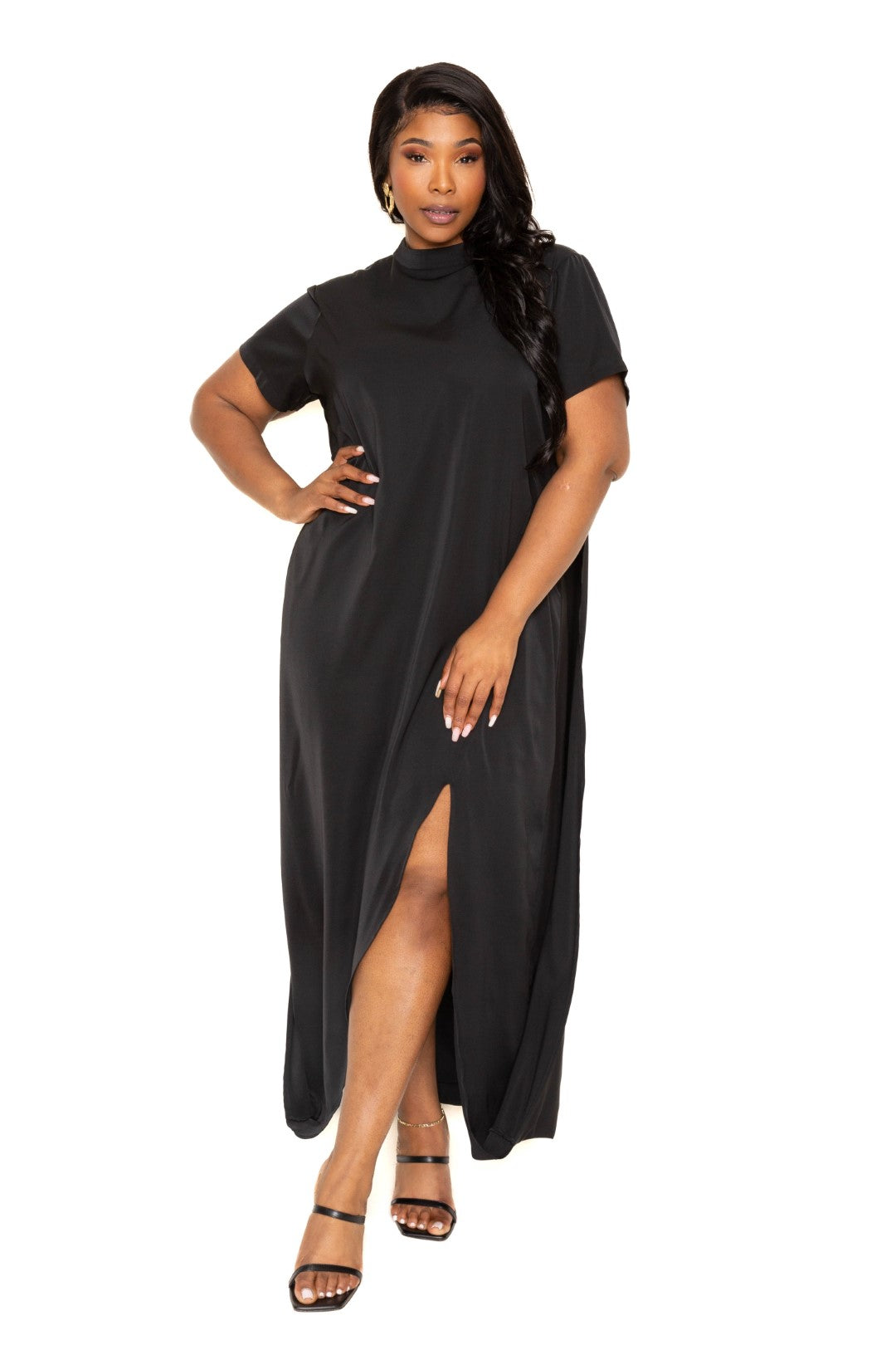 Mock neck back cape dress Mock neck back cape dress - kats closet1