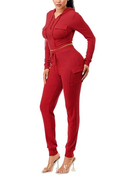 Rib Cargo Hoodie Set Rib Cargo Hoodie Set - kats closet1