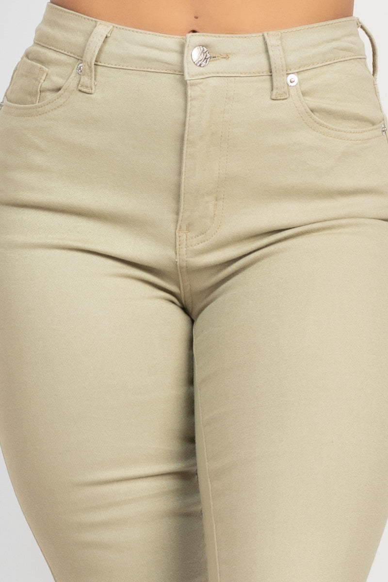 Frayed Bell Bottom Colored Denim Jeans Frayed Bell Bottom Colored Denim Jeans - kats closet1