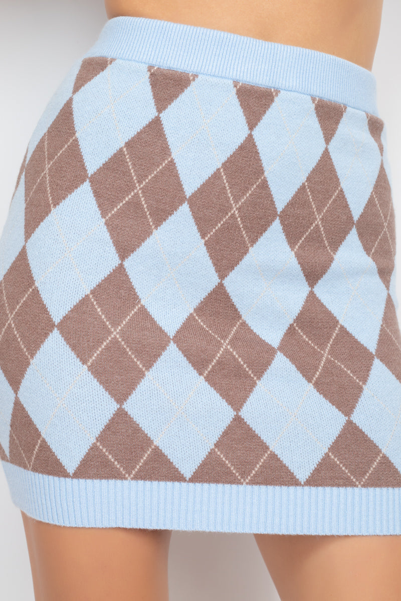 Diamond High-rise Sweater Mini Skirt Diamond High-rise Sweater Mini Skirt - kats closet1