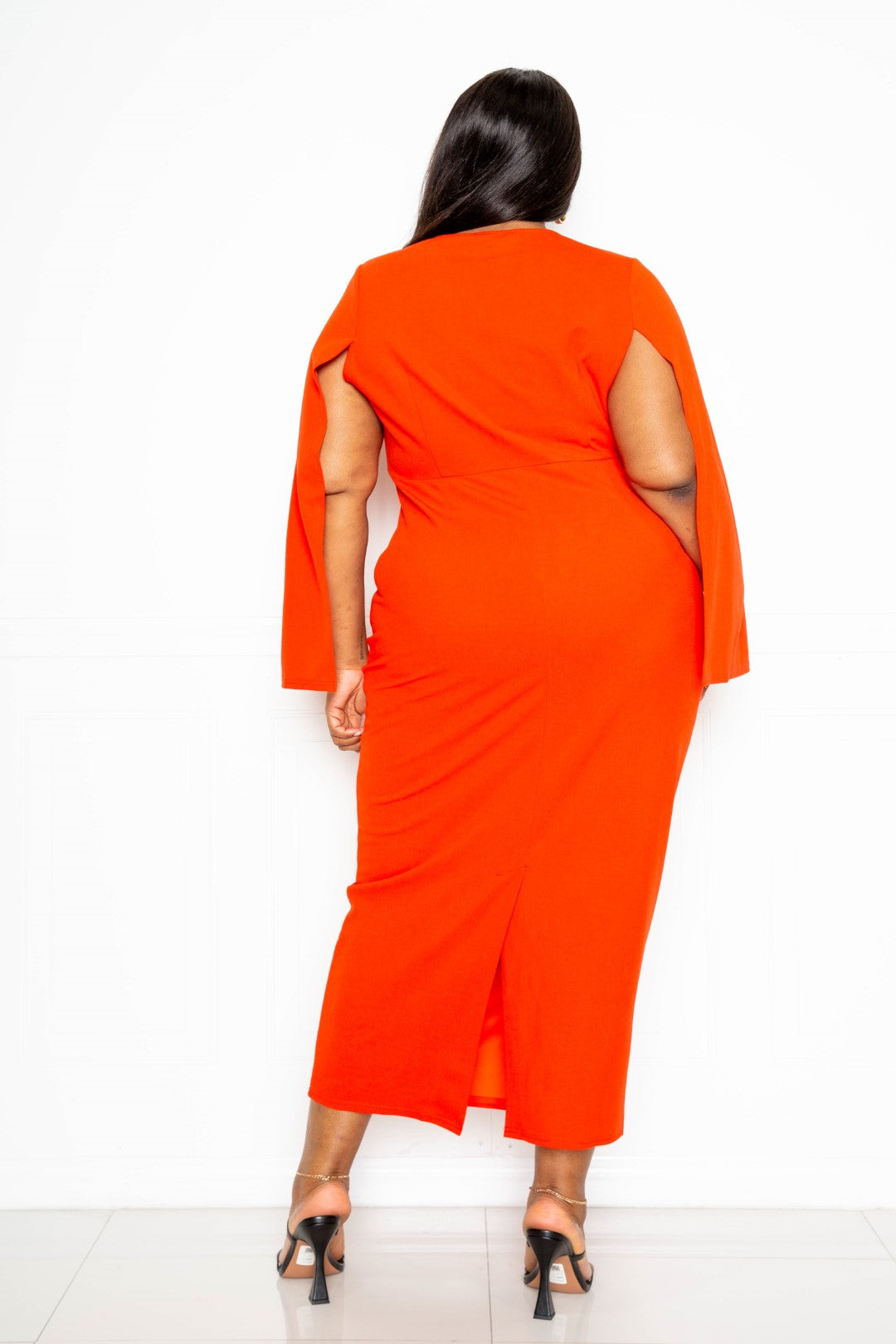 Cape Sleeve Dress With Knot Detail Cape Sleeve Dress With Knot Detail - kats closet1
