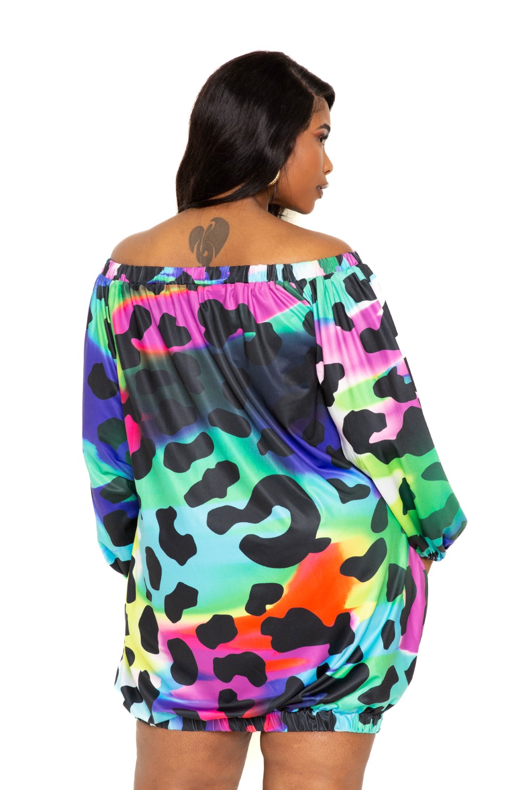Electric leopard off shoulder bubble mini dress Electric leopard off shoulder bubble mini dress - kats closet1