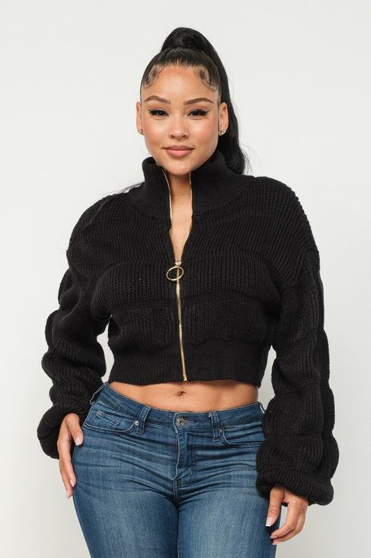 Michelin Sweater Top With Front Zipper Michelin Sweater Top With Front Zipper - kats closet1